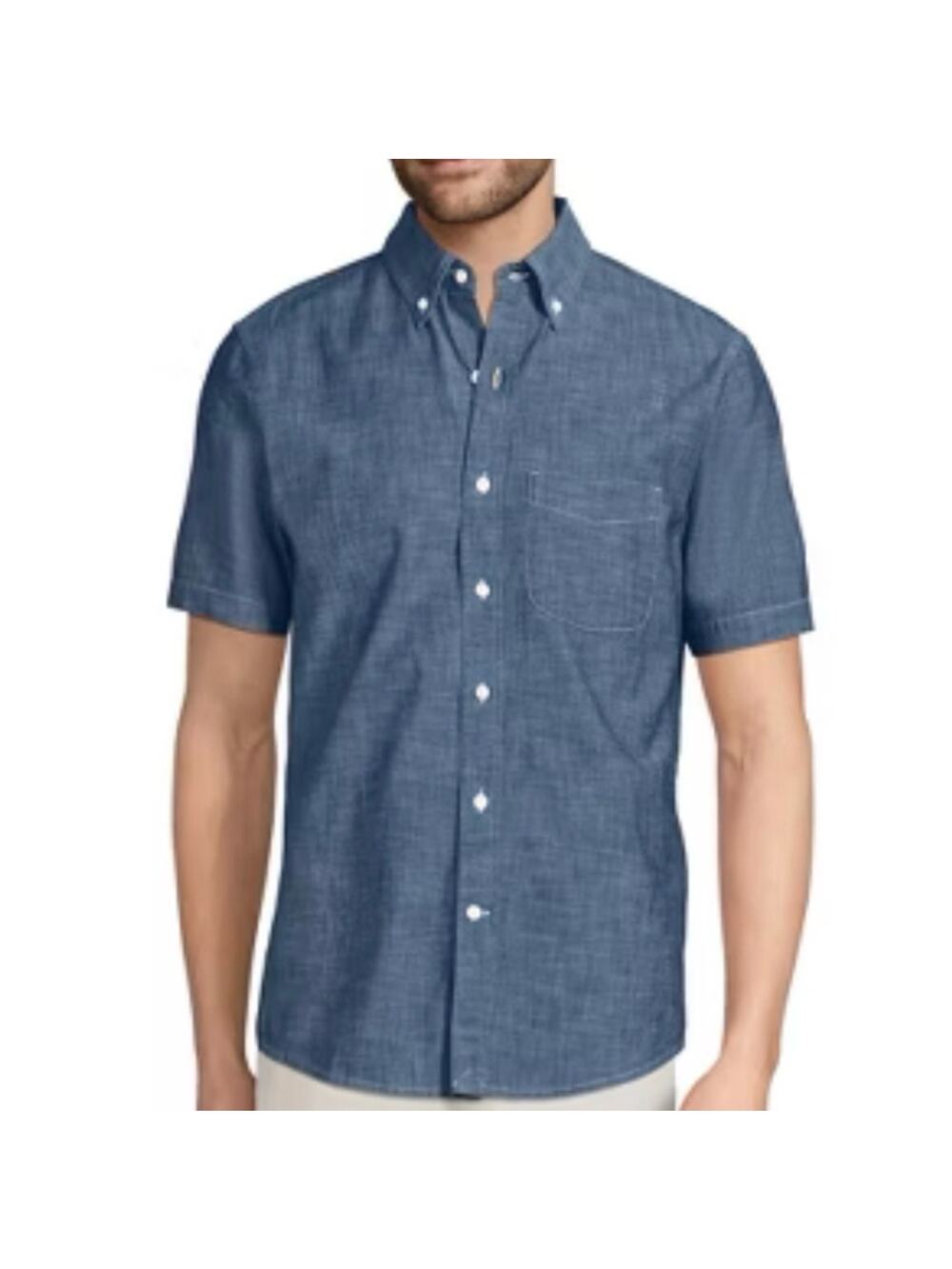 NWT Lands End Men’s 100% Cotton Classic Fit Chambray
Button Down Shirt Size XL